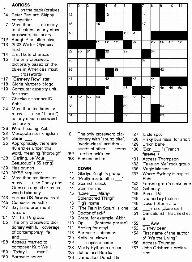 Usa Today Crossword Printable Crossword Puzzles Free Printable  - Easy Crossword Usa Today