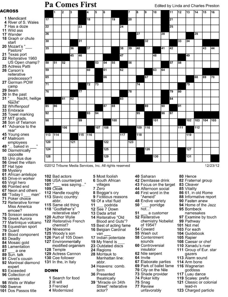 Printable Crossword Puzzle Washington Post Printable Crossword Puzzles - Easy Crossword Washington Post
