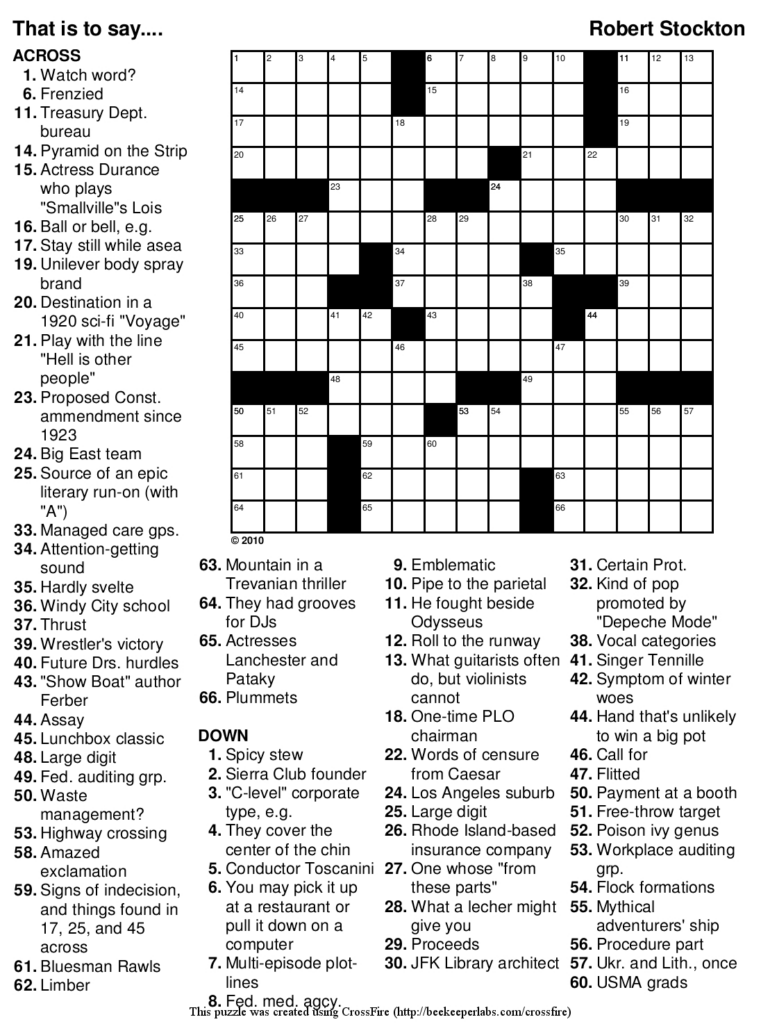 Printable Crossword Puzzles And Solutions Printable Crossword Puzzles - Easy Crosswords With Solutions