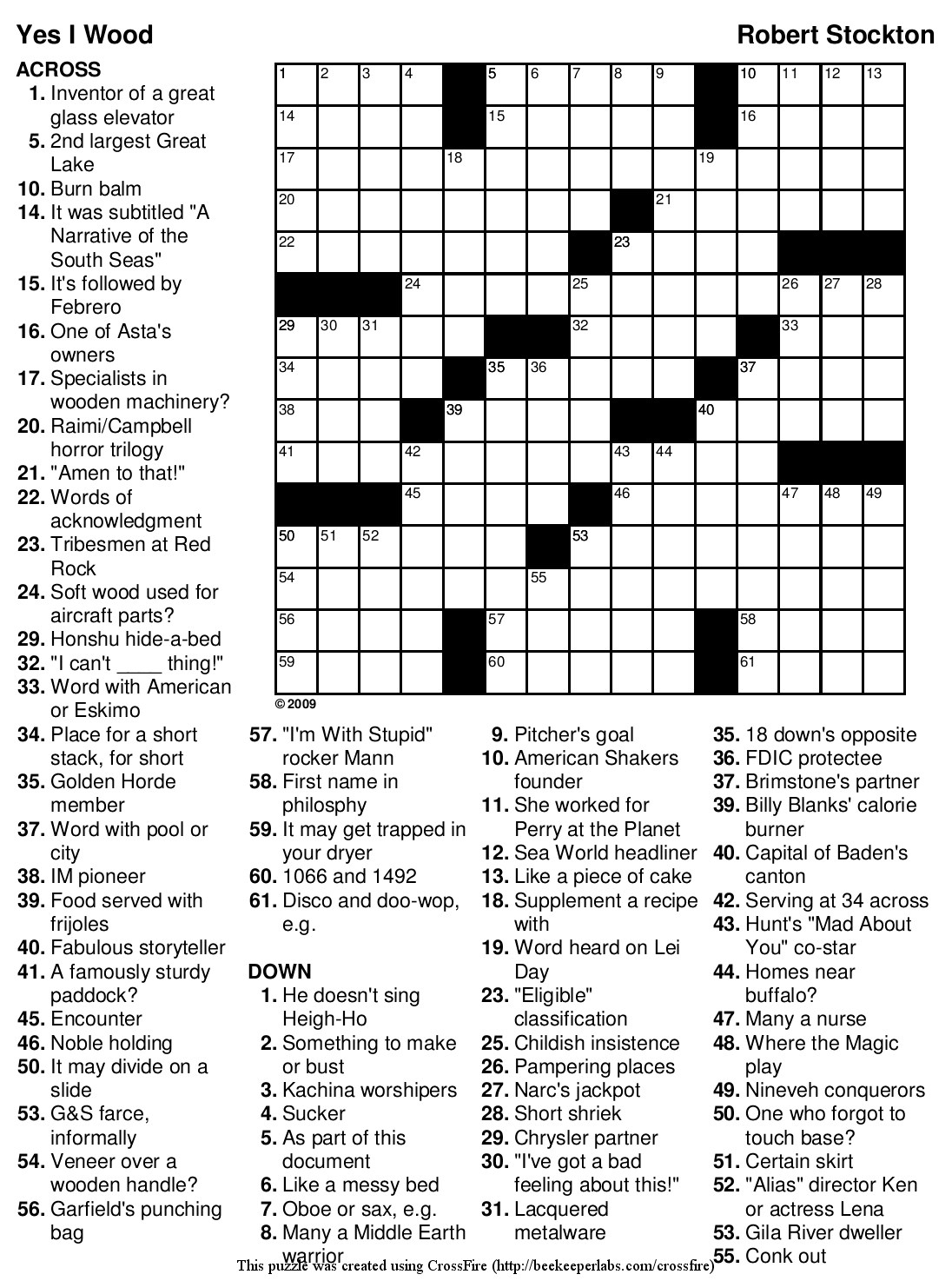 Free Printable Large Print Crossword Puzzles M3U8 Printable Easy  - Easy Does It Crosswords