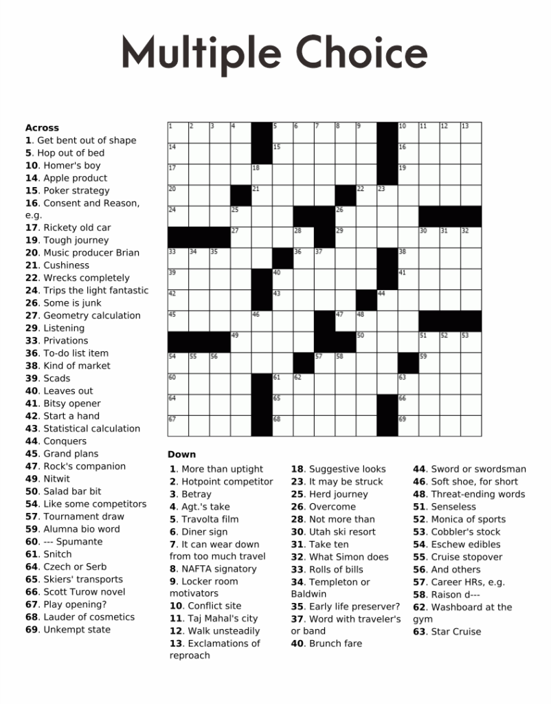 Best Free Printable Crossword Puzzles - Easy Entertainment Crosswords