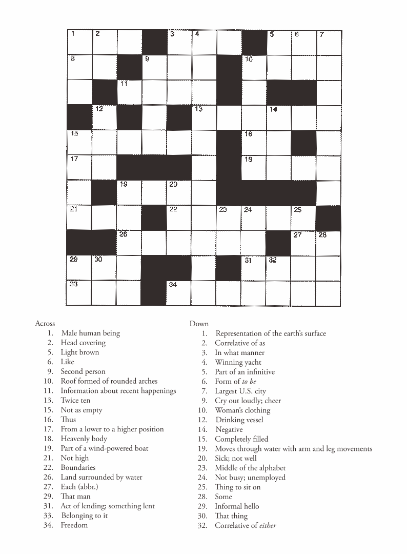 Regen Lehrling Lotus Free Easy Crossword Puzzles Portr t Vermisst Telegramm - Easy Entertainment Crosswords