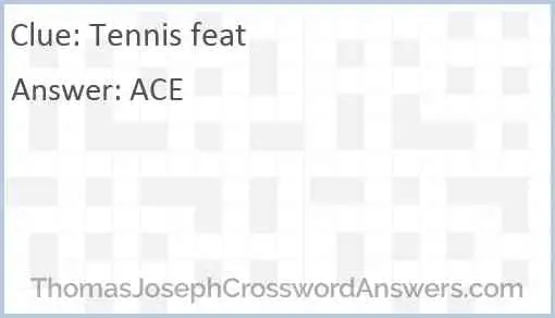 Tennis Feat Crossword Clue ThomasJosephCrosswordAnswers - Easy Feat Crossword Clue