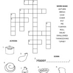 Easy Crossword Puzzles For Kids To Recall Memories Thanksgiving  - Easy Fill In Kids Crossword Puzzle