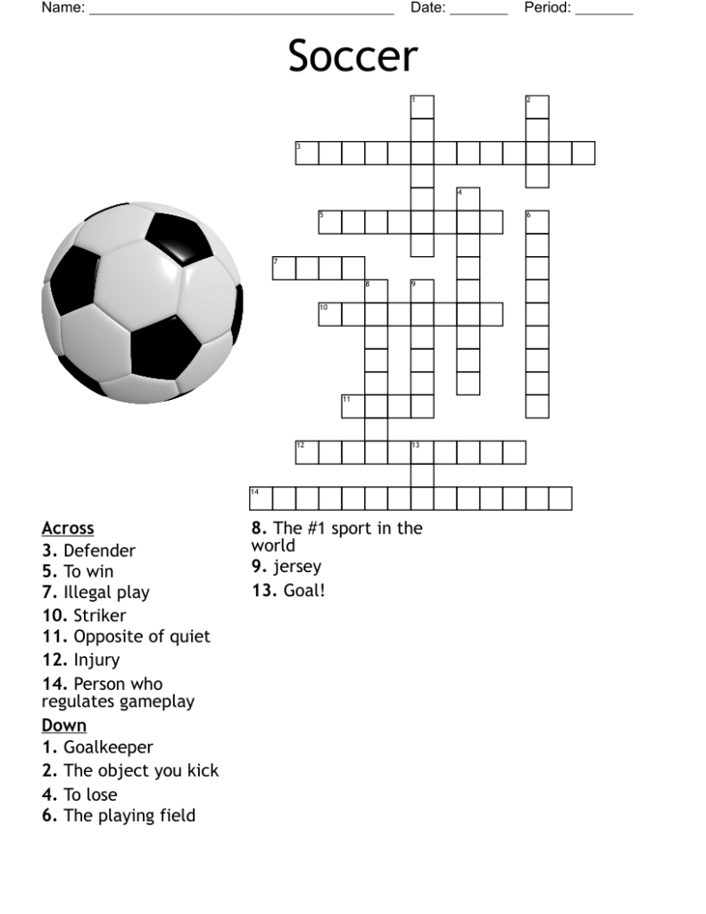Soccer Crossword WordMint - Easy Football Crossword Puzzles