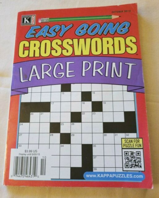 EASY GOING CROSSWORDS LARGE PRINT October 2015 EBay - Easy Going And Relaxed Crossword