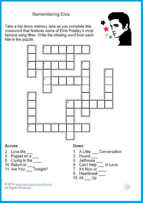 Easy Crosswords Printable For Your Convenience Memory Games For  - Easy Going And Then Some Crossword