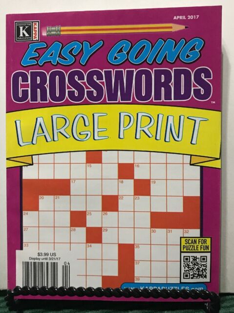 Kappa Easy Going Crosswords Large Print Puzzles Fun April 2017 FREE  - Easy Going Jogger Crossword