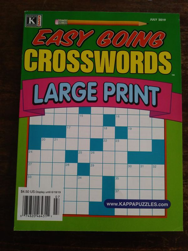 Kappa Easy Going Crosswords LARGE PRINT July 2019 For Sale In Lake  - Easy Going Jogger Crossword