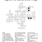 Together We Can Do Great Things Crossword WordMint - Easy Going Person Crossword Clue