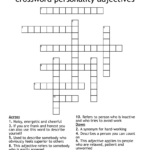 Crossword Personality Adjectives WordMint - Easy Going Personality Crossword Clue