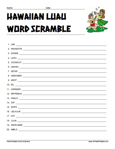 Word Jumble That Scrambled Word Game In Newspaper - Easy Hawaii Crosswords