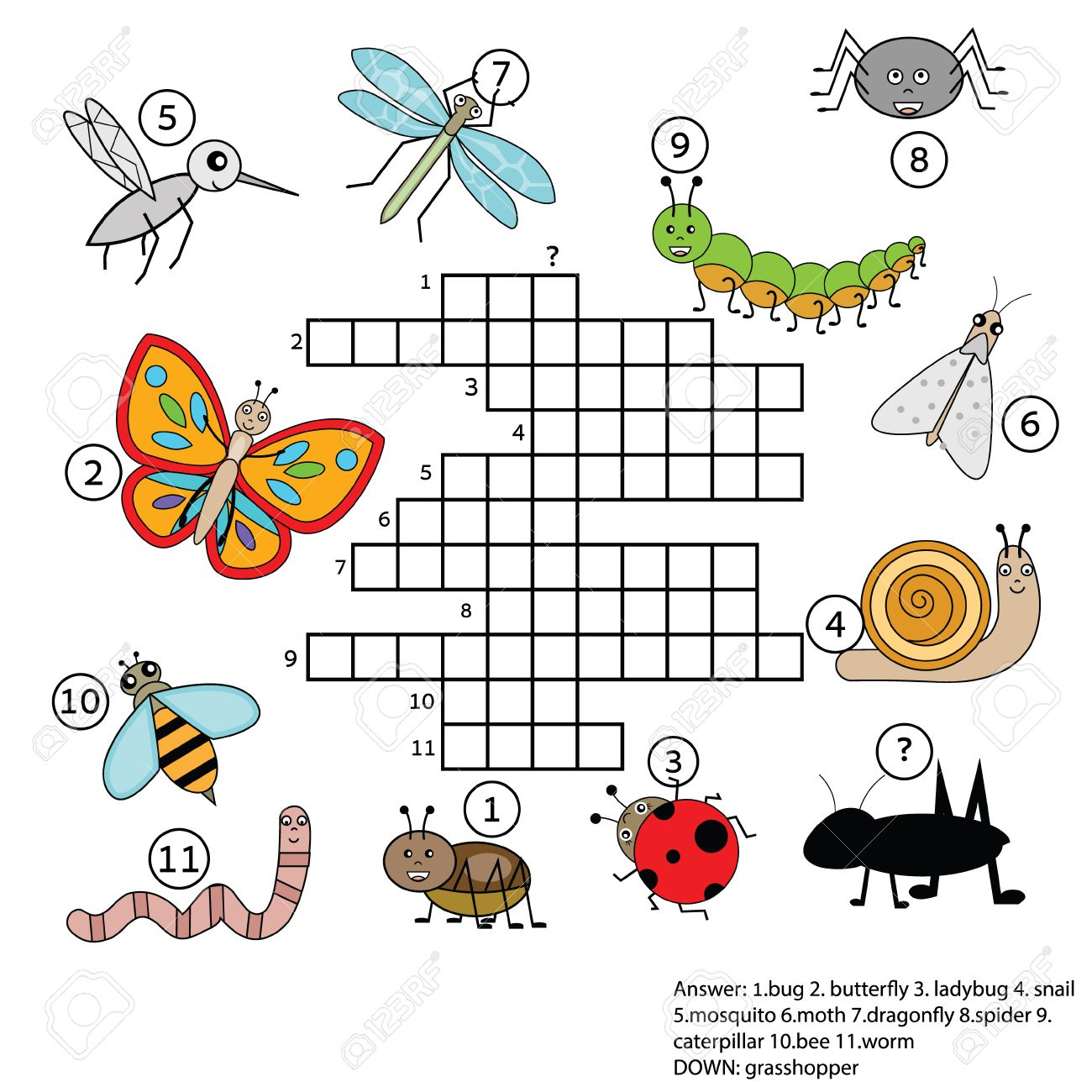 Insect Crossword Puzzle Printable Printable Crossword Puzzles - Easy Insect Crossword Puzzle