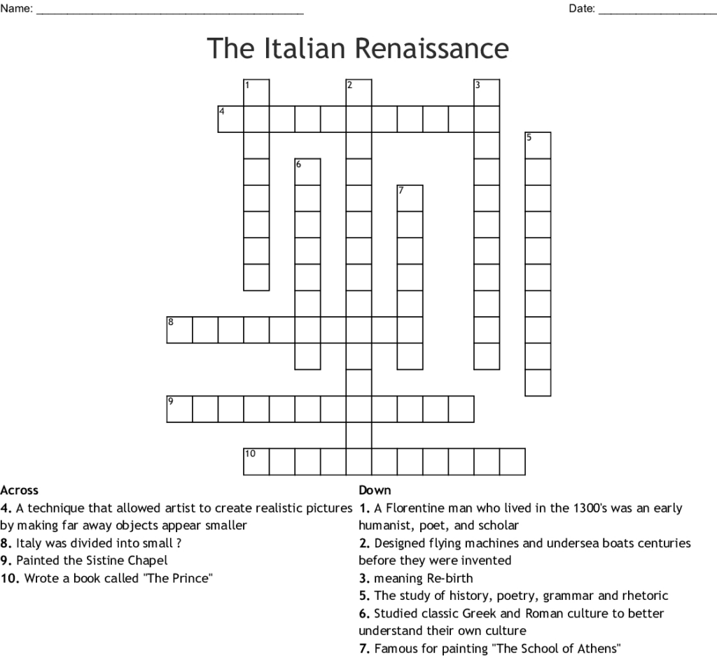 Free Printable Italian Crossword Puzzles Printable Crossword Puzzles - Easy Italian Crosswords