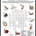 Free Printable Musical Instruments Crossword Music Instruments Kids  - Easy Listening Music Genre Crossword