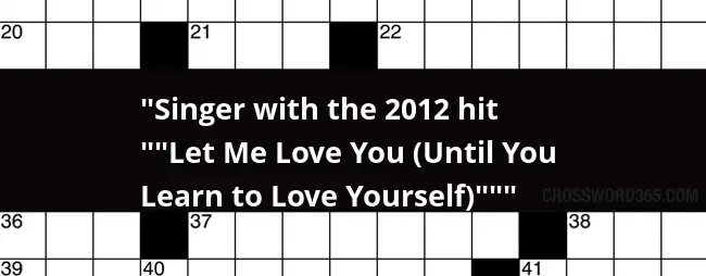 Singer With The 2012 Hit Let Me Love You Until You Learn To Love  - Easy Lover Singer Crossword