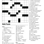 Printable Math Crossword Puzzles For High School Printable Crossword  - Easy Math Crossword Puzzles With Answers