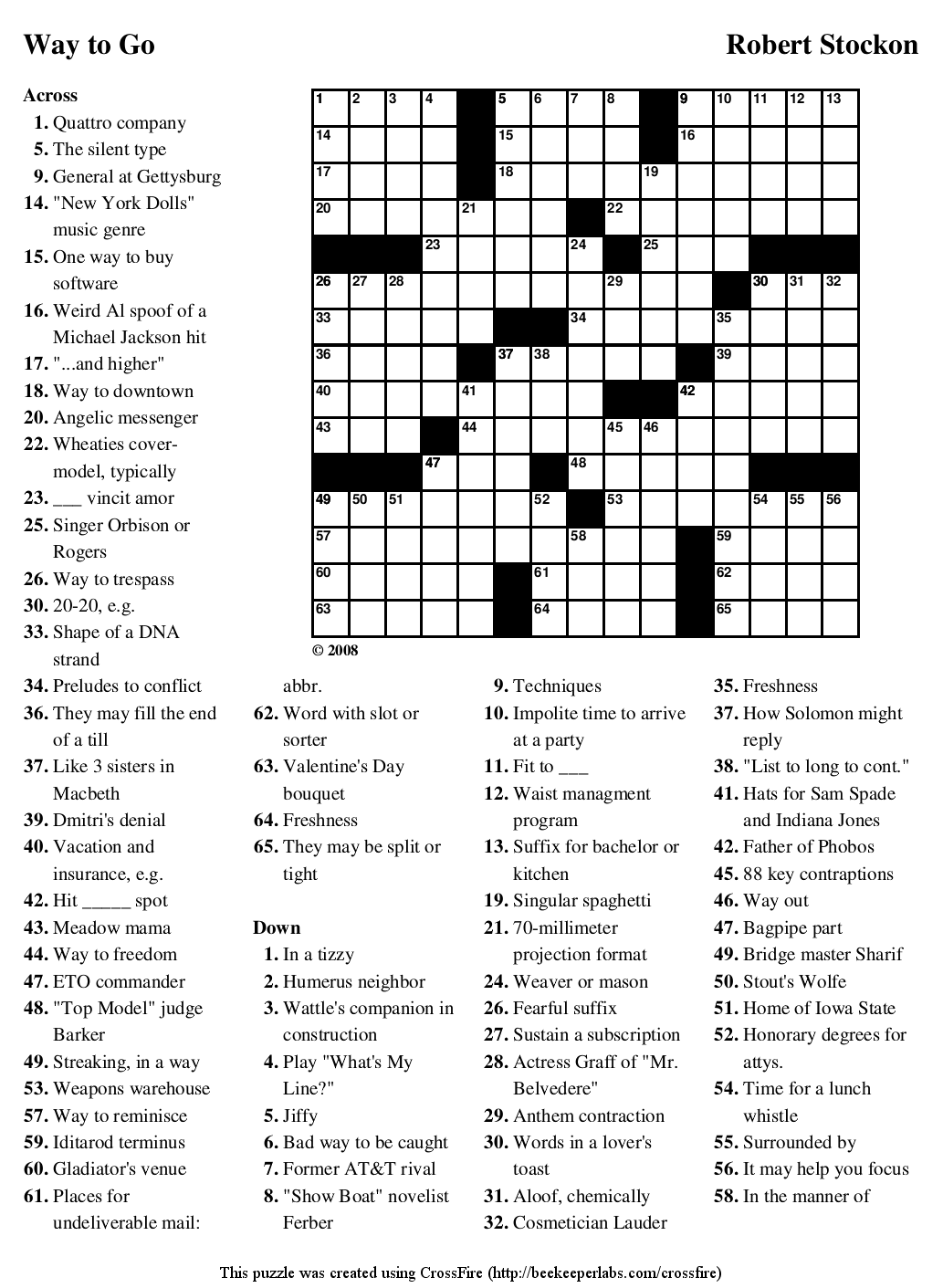 Easy Medical Crossword Puzzles Printable ...