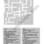 MONEY CROSSWORD ESL Worksheet By Moshed - Easy Money Crossword