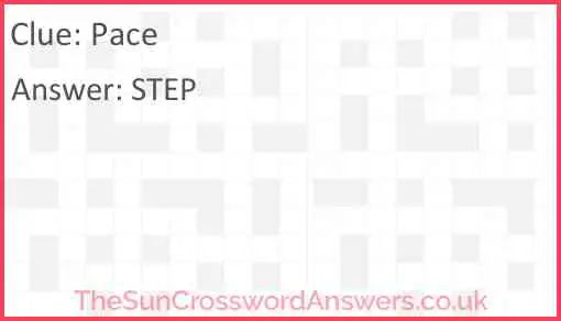 Pace Crossword Clue TheSunCrosswordAnswers co uk - Easy Pace Crossword Clue