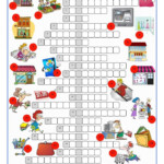 Cross Words On The Go Worksheets 99Worksheets - Easy Park Shopping Places Crossword