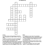 Music Crossword WordMint - Easy Rhythm Crossword