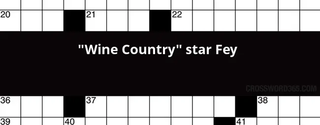  Wine Country Star Fey Crossword Clue - Easy Rider Star Crossword Puzzle Clue