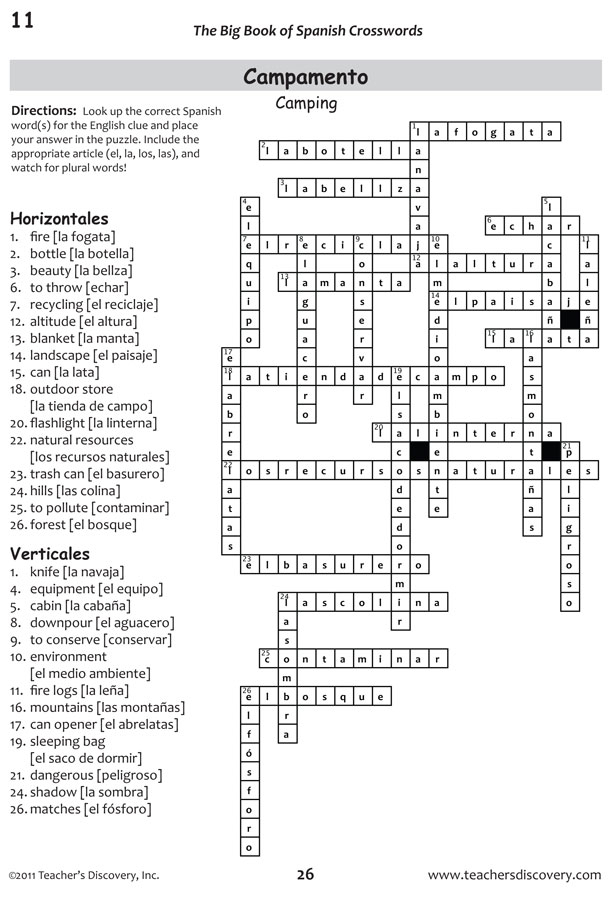 Easy Spanish Crossword Puzzles Printable Freeprintablecrossword - Easy Spanish Crossword Puzzles1993