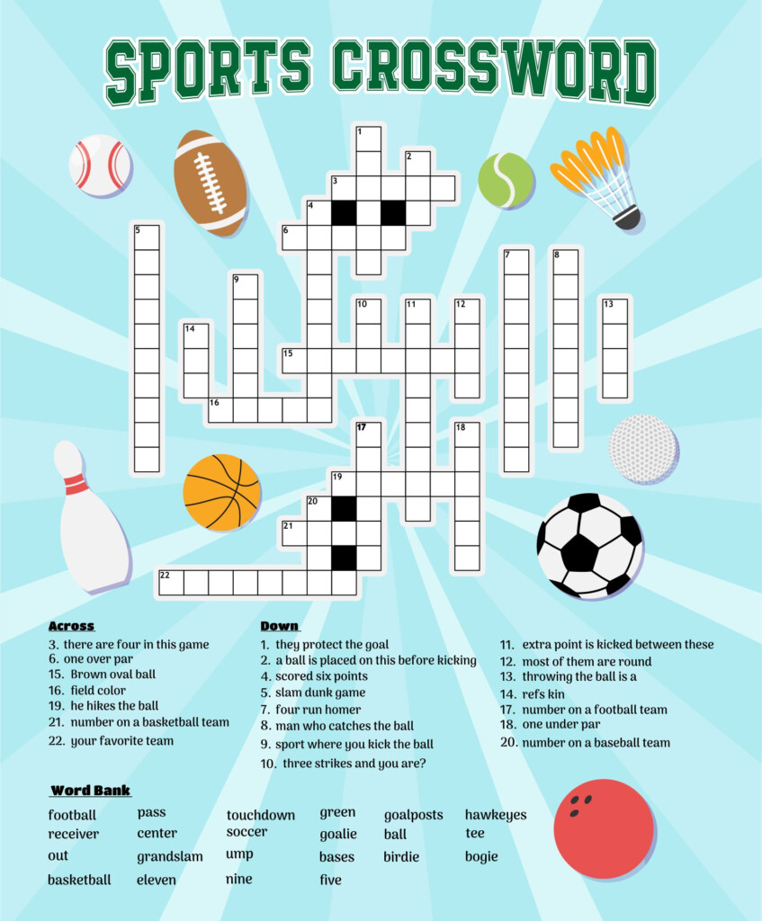 10 Best Sport Crossword Printable Printablee - Easy Sports Crossword Puzzles