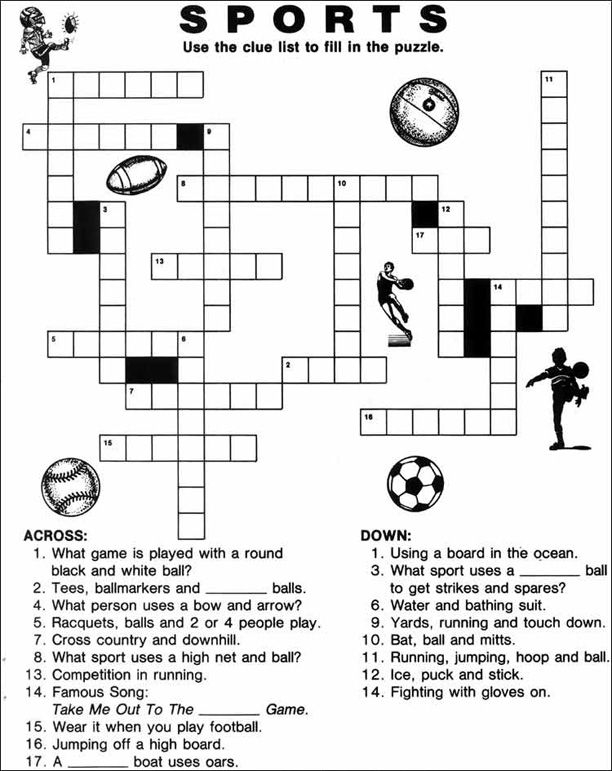 6 Best Images Of Sport Crossword Printable Printable Sports Crossword  - Easy Sports Crossword Puzzles