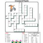 SPRING Prefix And Root Words CROSSWORD PUZZLE  - Easy Spring Crossword Puzzle For Grade 2