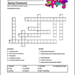 Free Printable Spring Related Activity Worksheets Spring Worksheet  - Easy Spring Crossword Puzzle For Grade 2