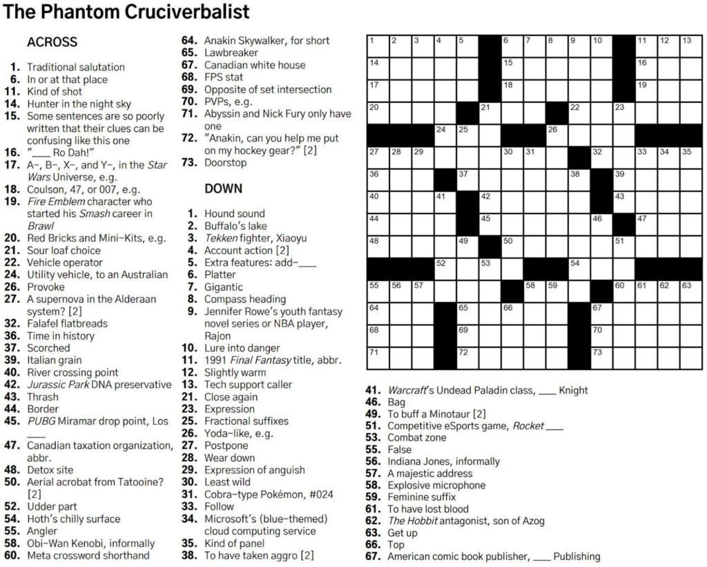 A Nerdy Crossword With A Special Theme This Is StarWars - Easy Star Wars Crossword