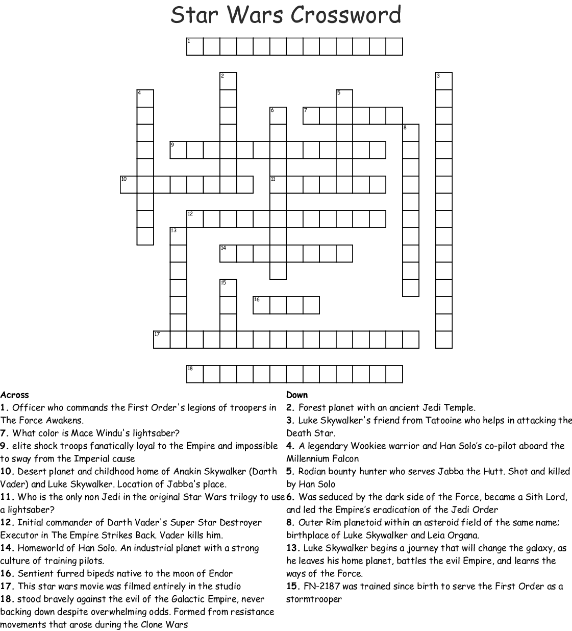 Star Wars Crossword Puzzle Printable Printable Word Searches - Easy Star Wars Crossword Puzzles