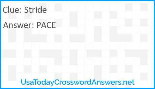 Stride Crossword Clue UsaTodayCrosswordAnswers - Easy Stride Crossword Clue