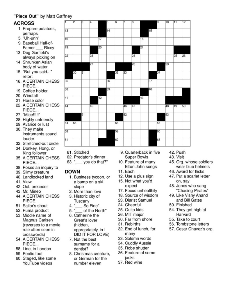 Free Printable Sunday Crossword Puzzles Los Angeles Times Sunday  - Easy Sunday Crossword