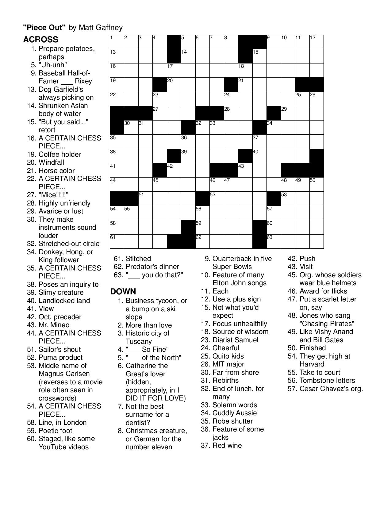 Free Printable Sunday Crossword Puzzles Los Angeles Times Sunday  - Easy Sunday Crossword