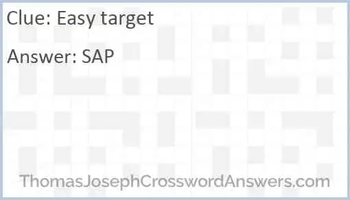 Easy Target Crossword Clue ThomasJosephCrosswordAnswers - Easy Target Crossword Clue 7 4