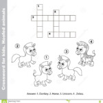 The Horse Crossword For Kids Stock Vector Illustration Of Donkey  - Easy There Horse Crossword