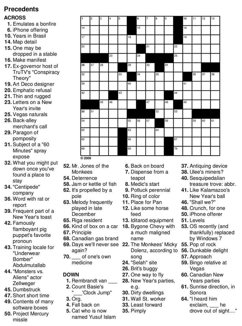 Easy Crossword Puzzles For Seniors Large Printable Crossword Puzzles  - Easy To Catch Hit Crossword