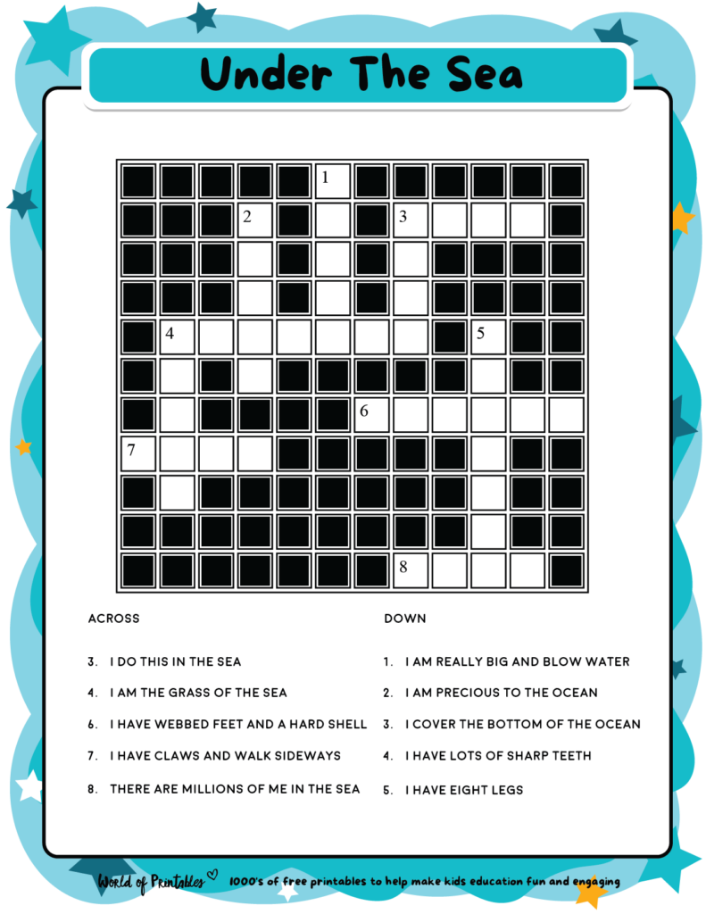 Printable Kids Crossword Puzzles World Of Printables - Easy To Comprehend Crossword