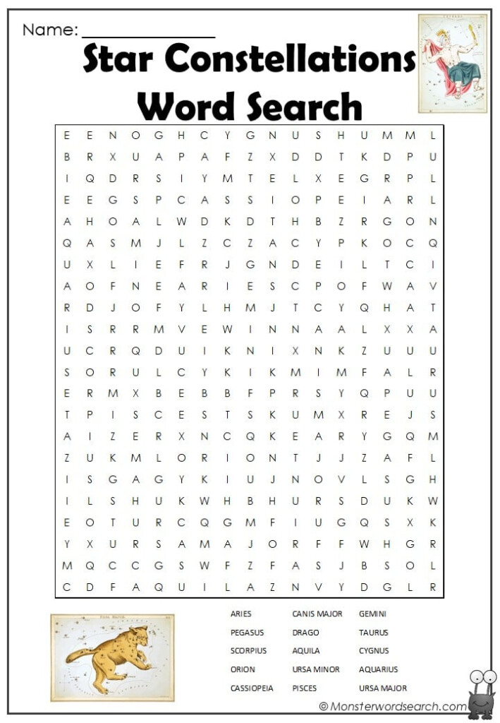 Star Constellations Word Search 1 jpg - Easy To Find Constellations Crossword