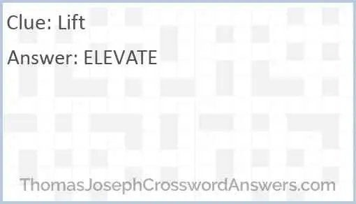 Lift Crossword Clue ThomasJosephCrosswordAnswers - Easy To Lift Crossword Clue