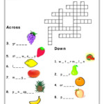 Fruits Crossword Word Puzzles For Kids English Activities For Kids  - Easy To Peel Fruits Crossword Clue