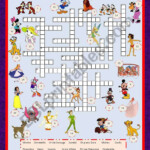 Cartoon Series 3 Disney Characters Crossword 1 Key ESL Worksheet  - Easy To Read Character Crossword