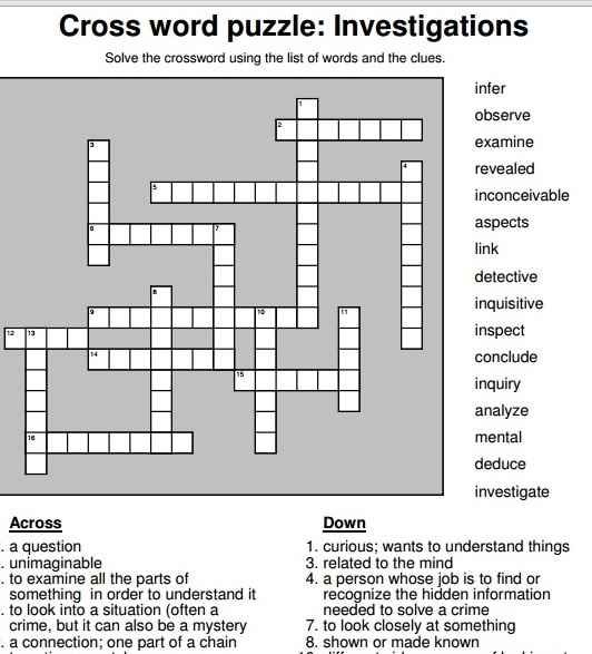 20 Printable Crossword Puzzles Make Learning Vocabulary Fun  - Easy To See Through Crossword