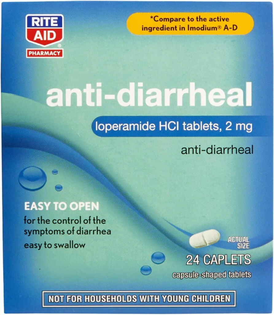 Buy Rite Aid Anti Diarrheal Caplets 24 Count 2 Mg Loperamide  - Easy To Swallow Pill Crossword