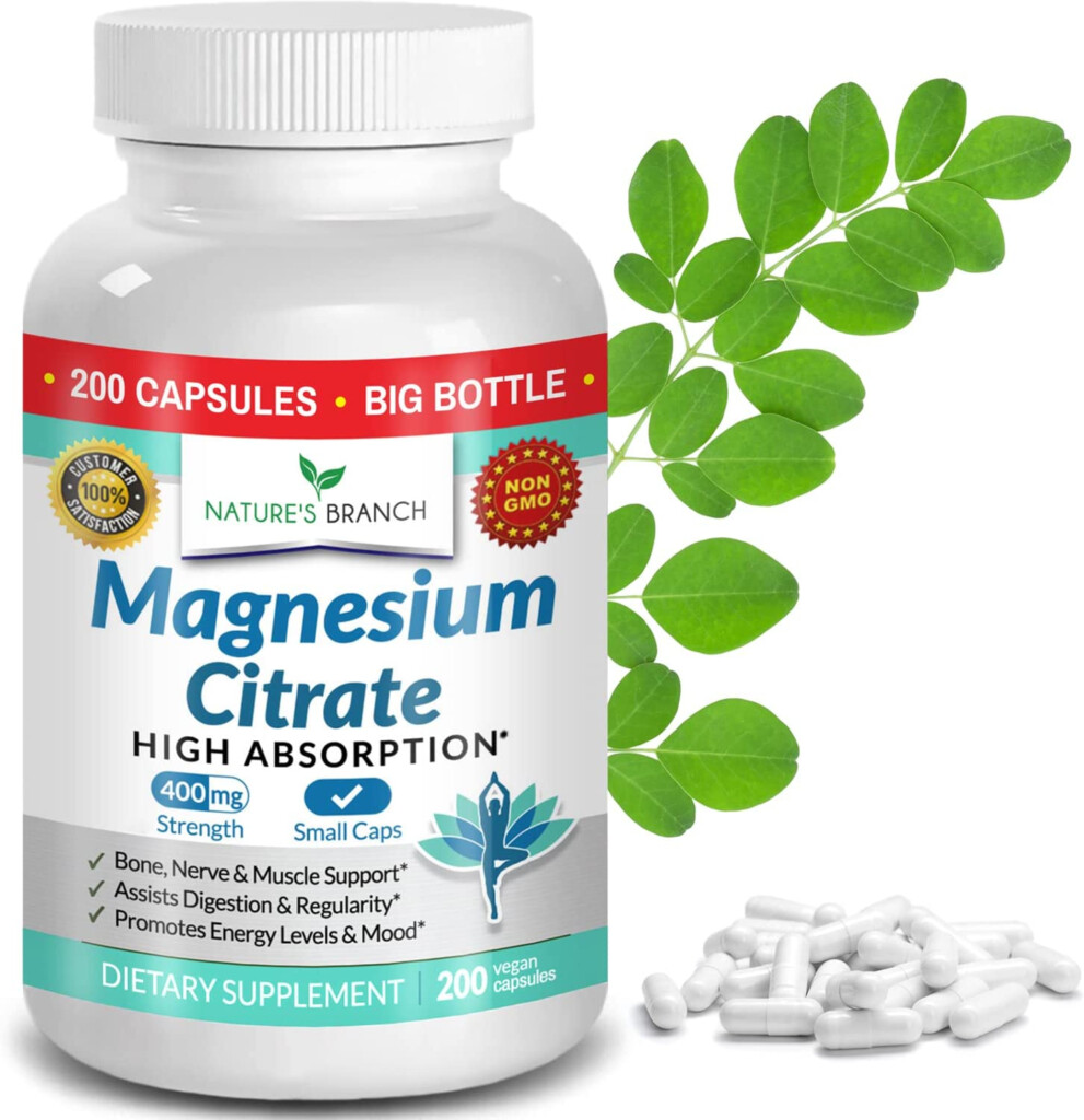Buy Magnesium Citrate 400mg 200 Capsules High Potency For Sleep  - Easy To Swallow Pill Crossword