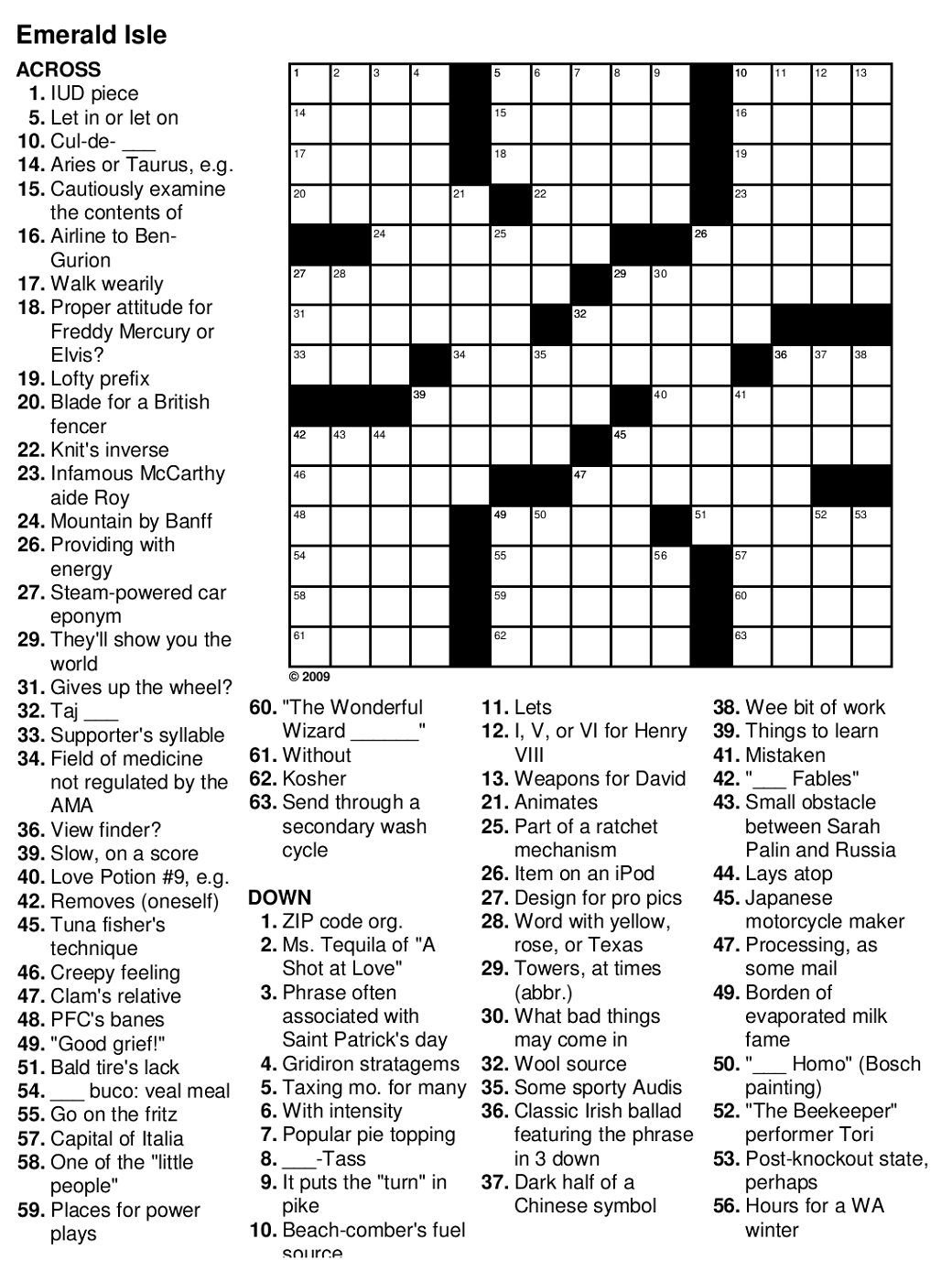 Easy Crossword Puzzles For Seniors Activity Shelter - Easy Way Out Crossword