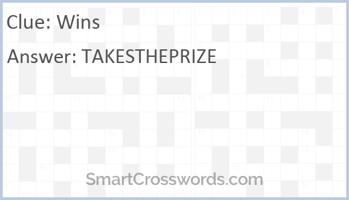 Wins Crossword Clue SmartCrosswords - Easy Wins Crossword Clue